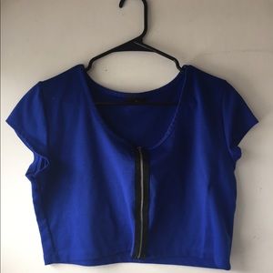 Front zipper crop top